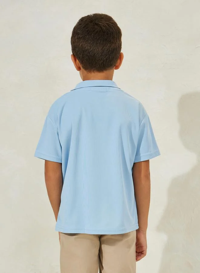 Styli Dinosaur Print Polo T-Shirt